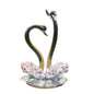 Crystal Love Swans | Glass Figurine with Pink Gem Accents
